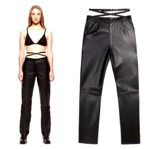 ZARA Real Leather pants with removable belt